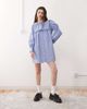 Reclaimed Vintage Reclaimed Vintage mini smock dress with oversized collar in blue stripe - 2