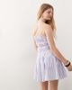 Reclaimed Vintage Reclaimed Vintage mini sun dress with ruching and cross back detail in purple stripe-Multi - 4