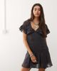 Reclaimed Vintage Reclaimed Vintage mini tea dress with cape collar in charcoal gray-Purple - 1