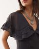 Reclaimed Vintage Reclaimed Vintage mini tea dress with cape collar in charcoal gray-Purple - 3
