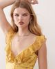 Reclaimed Vintage Reclaimed Vintage mini tea dress with flutter sleeves in yellow floral print - 2