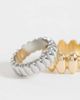 Reclaimed Vintage Reclaimed Vintage mixed plate ribbed band rings 2 pack-Multi - 2
