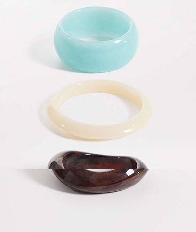 Reclaimed Vintage Reclaimed Vintage multi pack bangles in turquoise