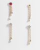 Reclaimed Vintage Reclaimed Vintage multi pack dainty profile hanging earrings in gold - 1