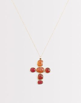 Reclaimed Vintage Reclaimed Vintage necklace with cross pendant in gold tone