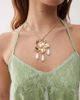 Reclaimed Vintage Reclaimed Vintage necklace with flower and pearls in gold - 2