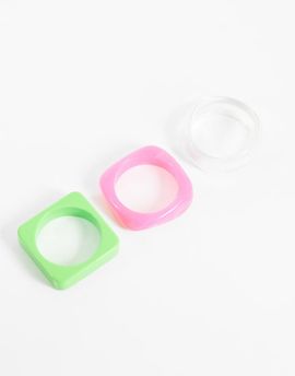 Reclaimed Vintage Reclaimed Vintage neon bangles 3 pack-Multi