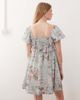 Reclaimed Vintage Reclaimed Vintage off the shoulder babydoll dress with pleats in blue floral print-Multi - 4