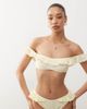 Reclaimed Vintage Reclaimed Vintage off the shoulder bikini top with ruffle in butter yellow-Multi - 3