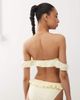 Reclaimed Vintage Reclaimed Vintage off the shoulder bikini top with ruffle in butter yellow-Multi - 4