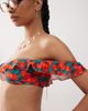 Reclaimed Vintage Reclaimed Vintage off the shoulder bikini top with ruffles in fruity orange print-Multi - 4