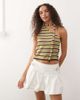 Reclaimed Vintage Reclaimed Vintage one-shoulder knit tank top with matching scarf in multi stripe - 1