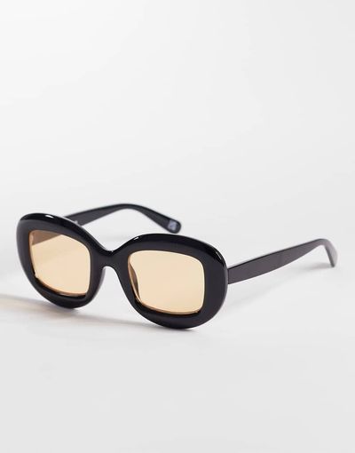 Reclaimed Vintage Reclaimed Vintage oversized circle glasses with tonal brown lens
