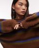 Reclaimed Vintage Reclaimed Vintage oversized fluffy stripe balloon sleeve sweater in multi-Brown - 1