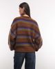 Reclaimed Vintage Reclaimed Vintage oversized fluffy stripe balloon sleeve sweater in multi-Brown - 4