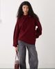 Reclaimed Vintage Reclaimed Vintage oversized knit hoodie in raspberry red - 1