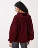 Reclaimed Vintage Reclaimed Vintage oversized knit hoodie in raspberry red - 2