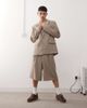 Reclaimed Vintage Reclaimed Vintage oversized summer blazer in beige pinstripes-Gray - 2
