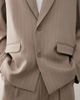 Reclaimed Vintage Reclaimed Vintage oversized summer blazer in beige pinstripes-Gray - 3
