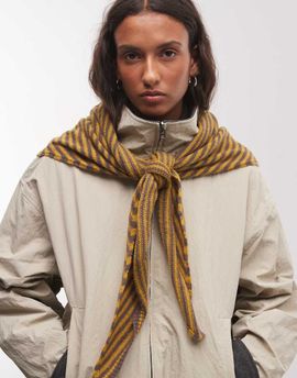 Reclaimed Vintage Reclaimed Vintage oversized triangle scarf in stripe contrast-MULTI