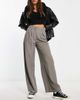 Reclaimed Vintage Reclaimed Vintage pinstripe wide leg pants in gray-Black - 2