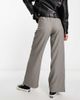 Reclaimed Vintage Reclaimed Vintage pinstripe wide leg pants in gray-Black - 3
