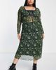 Reclaimed Vintage Reclaimed Vintage Plus mesh midi skirt in grunge green floral print - part of a set - 1