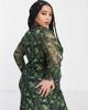 Reclaimed Vintage Reclaimed Vintage Plus mesh top in grunge green floral print - part of a set - 2