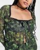 Reclaimed Vintage Reclaimed Vintage Plus mesh top in grunge green floral print - part of a set - 3