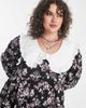 Reclaimed Vintage Reclaimed Vintage Plus printed mini dress with contrast collar in floral print-Multi - 3