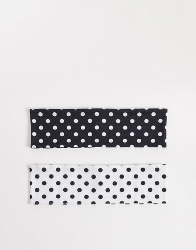 Reclaimed Vintage Reclaimed Vintage polka dot 2 pack headband in black and white-Multi