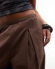 Reclaimed Vintage Reclaimed Vintage poplin bloomer 3/4 length pants in chocolate brown - 4