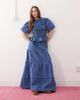 Reclaimed Vintage Reclaimed vintage puff sleeve shirred detail top in blue denim wash - part of a set - 2