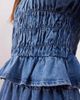 Reclaimed Vintage Reclaimed vintage puff sleeve shirred detail top in blue denim wash - part of a set - 3
