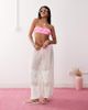 Reclaimed Vintage Reclaimed Vintage pull on balloon beach pants with lace inserts and adjustable ties in white-Multi - 1
