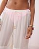 Reclaimed Vintage Reclaimed Vintage pull on balloon beach pants with lace inserts and adjustable ties in white-Multi - 4