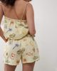 Reclaimed Vintage Reclaimed Vintage pull on relaxed beach shorts in yellow postcard print-Multi - 3