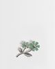 Reclaimed Vintage Reclaimed Vintage real semi precious flower brooch in silver-Green - 1