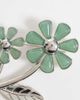 Reclaimed Vintage Reclaimed Vintage real semi precious flower brooch in silver-Green - 2
