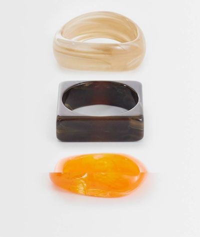 Reclaimed Vintage Reclaimed Vintage resin 3 pack bangles in orange-Multi