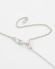 Reclaimed Vintage Reclaimed Vintage rhodium pendant with star emboss necklace-Silver - 4