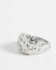Reclaimed Vintage Reclaimed Vintage rhodium signet ring with star embossing-Silver - 1