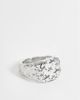 Reclaimed Vintage Reclaimed Vintage rhodium signet ring with star embossing-Silver - 2