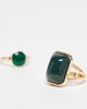 Reclaimed Vintage Reclaimed Vintage ring 2 pack with faux emerald stones in gold - 2