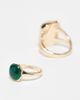 Reclaimed Vintage Reclaimed Vintage ring 2 pack with faux emerald stones in gold - 3