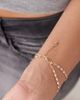 Reclaimed Vintage Reclaimed Vintage ring chain link bracelet in gold tone with dainty faux gem - 2