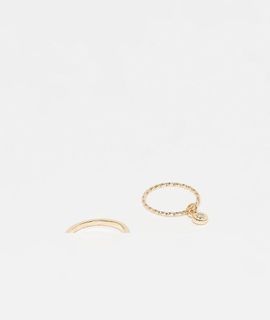 Reclaimed Vintage Reclaimed Vintage ring charm 2 pack in gold