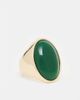 Reclaimed Vintage Reclaimed Vintage ring with oversized faux green stone in gold - 1