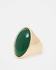 Reclaimed Vintage Reclaimed Vintage ring with oversized faux green stone in gold - 3