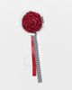 Reclaimed Vintage Reclaimed Vintage rosette brooch badge with lace in red-Multi - 1